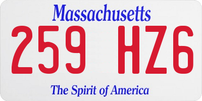 MA license plate 259HZ6