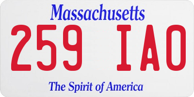 MA license plate 259IA0