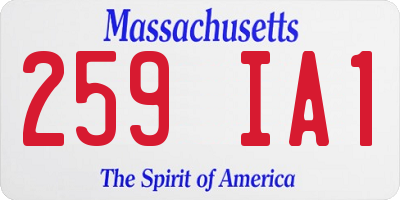 MA license plate 259IA1