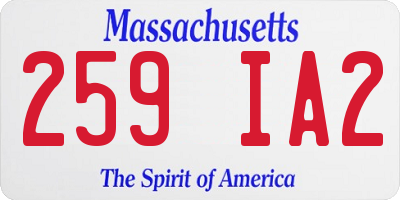 MA license plate 259IA2