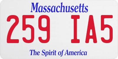 MA license plate 259IA5