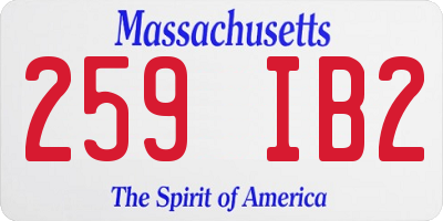 MA license plate 259IB2