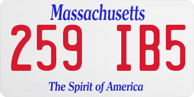 MA license plate 259IB5