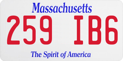 MA license plate 259IB6