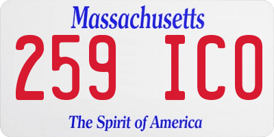 MA license plate 259IC0
