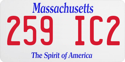 MA license plate 259IC2