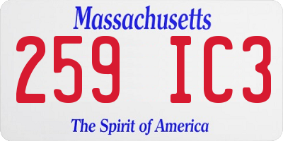 MA license plate 259IC3