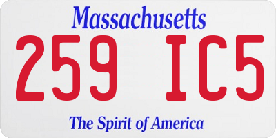 MA license plate 259IC5