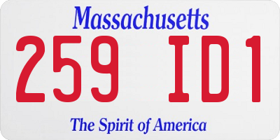 MA license plate 259ID1