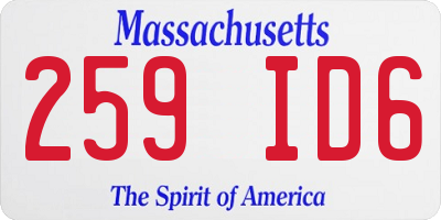MA license plate 259ID6