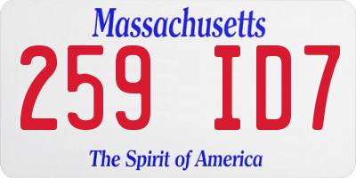 MA license plate 259ID7