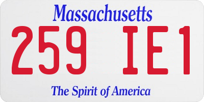 MA license plate 259IE1