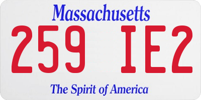 MA license plate 259IE2