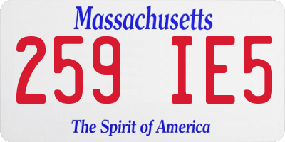 MA license plate 259IE5