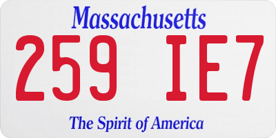 MA license plate 259IE7