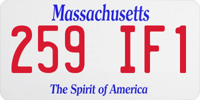 MA license plate 259IF1