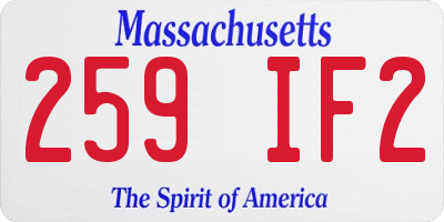 MA license plate 259IF2