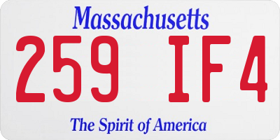 MA license plate 259IF4