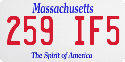 MA license plate 259IF5