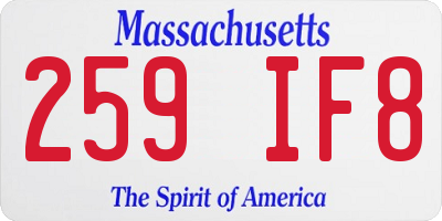 MA license plate 259IF8