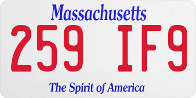 MA license plate 259IF9