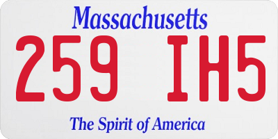 MA license plate 259IH5