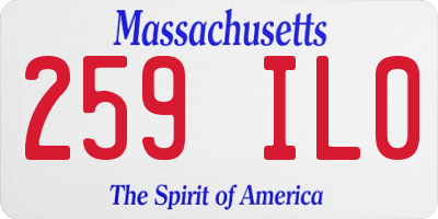 MA license plate 259IL0