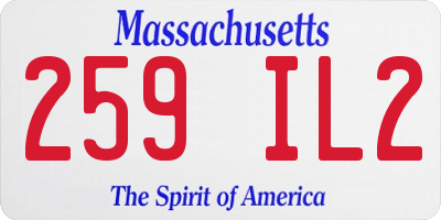 MA license plate 259IL2