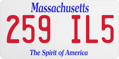 MA license plate 259IL5