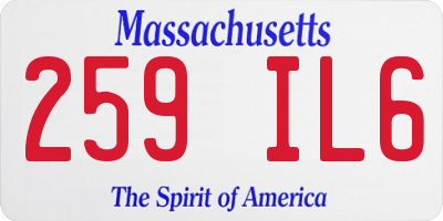 MA license plate 259IL6
