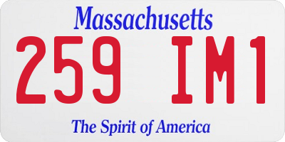MA license plate 259IM1