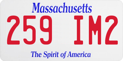 MA license plate 259IM2