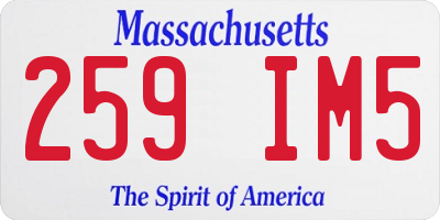 MA license plate 259IM5