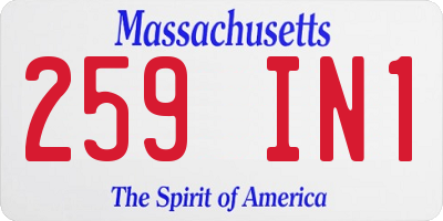 MA license plate 259IN1