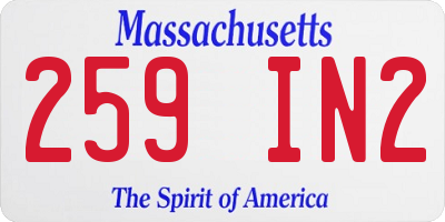 MA license plate 259IN2