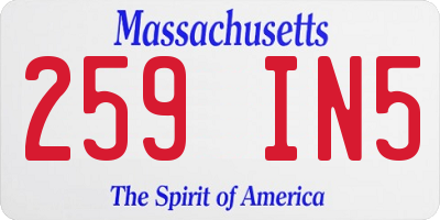 MA license plate 259IN5
