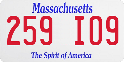 MA license plate 259IO9