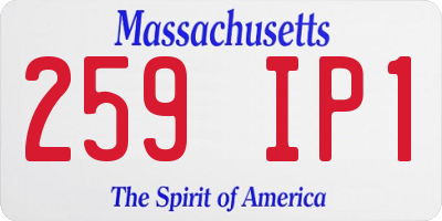 MA license plate 259IP1
