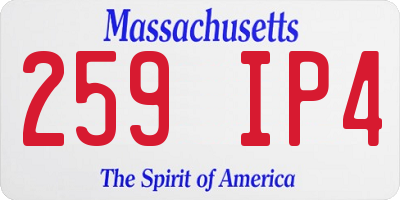 MA license plate 259IP4