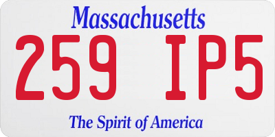 MA license plate 259IP5