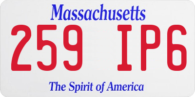 MA license plate 259IP6