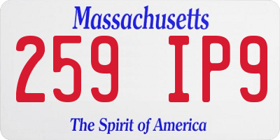 MA license plate 259IP9