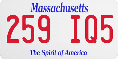 MA license plate 259IQ5