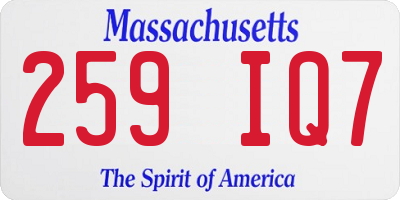MA license plate 259IQ7