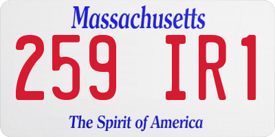 MA license plate 259IR1