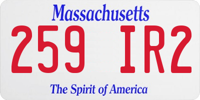 MA license plate 259IR2
