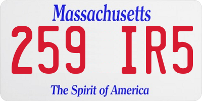 MA license plate 259IR5