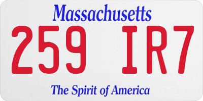 MA license plate 259IR7
