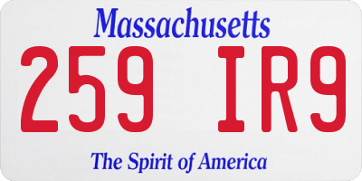 MA license plate 259IR9