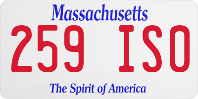 MA license plate 259IS0